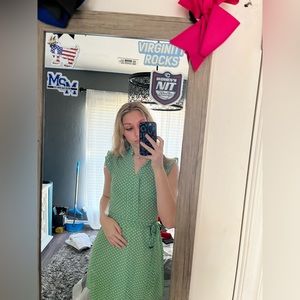 green mini dress
